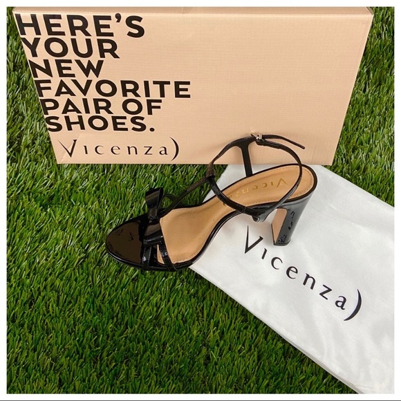 Vicenza Metallic Bow T-Strap Heels - Picture 6 of 13